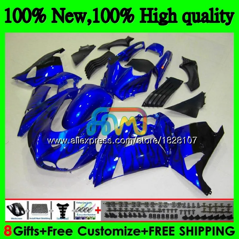 

Injection For KAWASAKI ZX-14R ZX14R 12 13 14 15 Blue flames 16 17 24BS.43 ZZR1400 ZX 14R 2012 2013 2014 2015 2016 2017 Fairing
