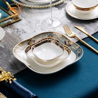 european style complete tableware dishes dinner service dessert plate sets birthday platos de cena plate sets for decoration