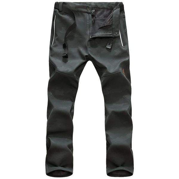 Men Camo Gray JACKSANQI мужские и женские зимние походные уличные штаны защитного цвета, плотная флисовая куртка штаны с защитой от ветра для Кемпинг, катание на лыжах RA311 - Цвет: Men Camo Gray