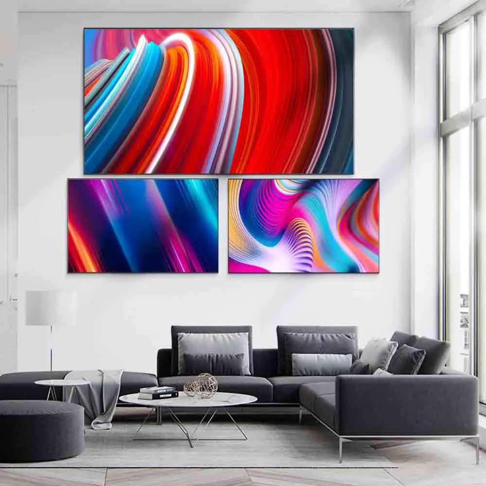 

Nordic abstract oil painting twisted color line art canvas painting living room corridor office home decoration mural