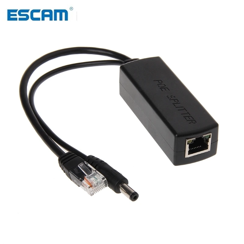 ESCAM 10/100M IEEE802.3at/af Power Over Ethernet PoE Splitter Adapter For IP Camera 80x27x22mm/3.15x1.06x0.87in | Безопасность и