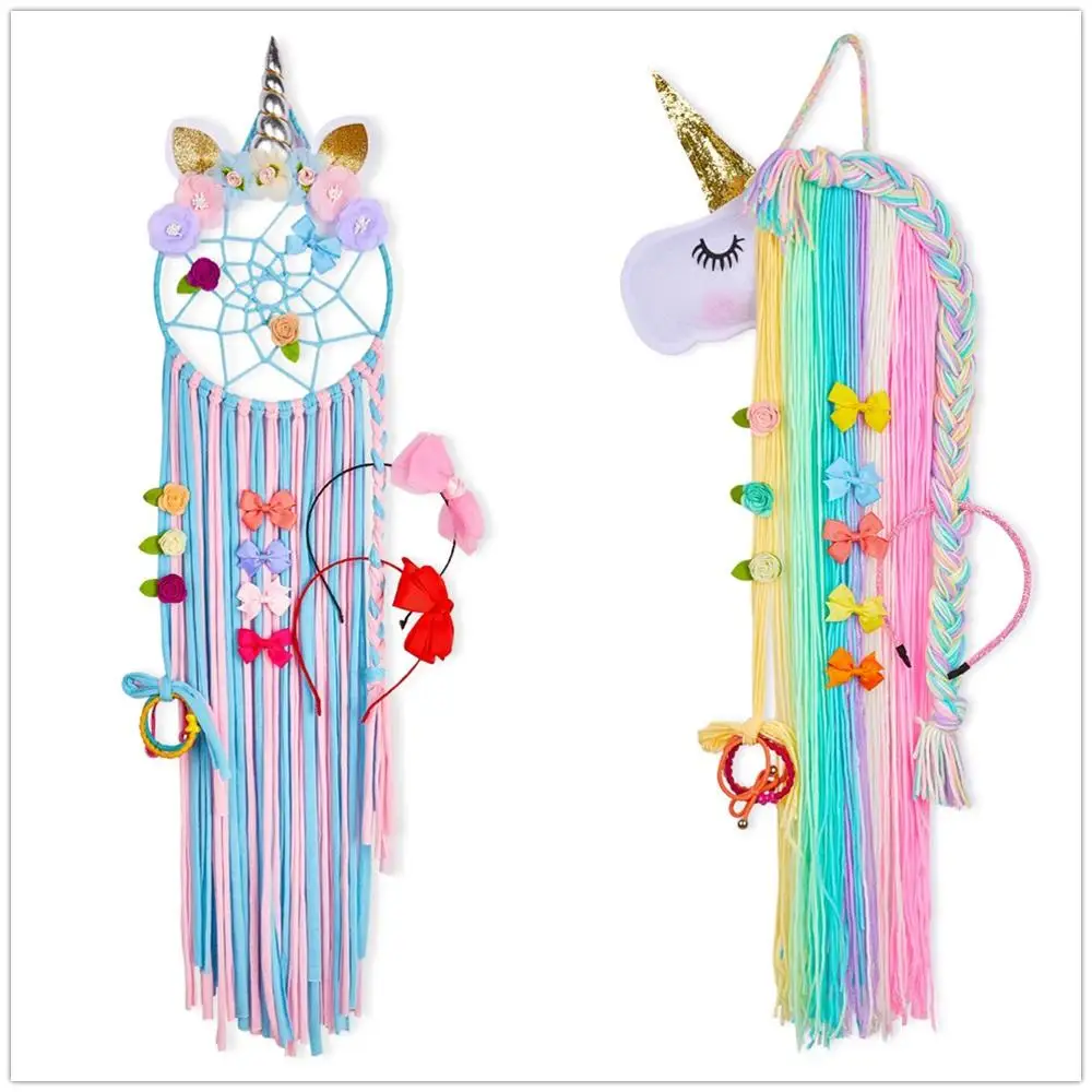 

1pc/2pcs Colorful Unicorn Storage Decor Hanger Hanging Wall Headwear Organizing Strip Cute Clips Hair Clip Hairband Organiz Girl