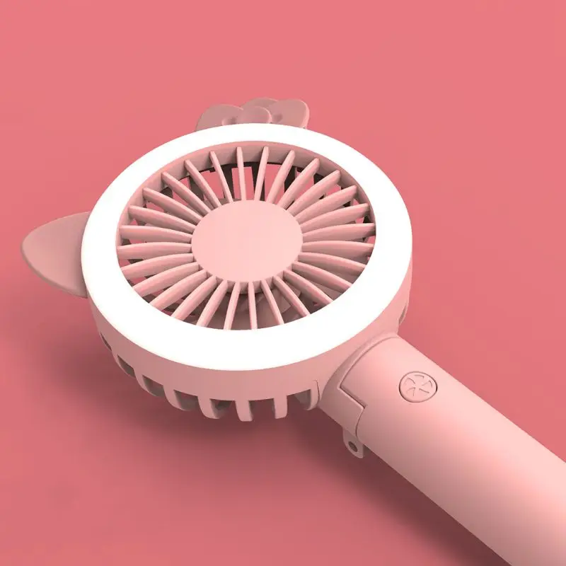 

Air Fan Handheld USB Rechargeable Fans LED Light Portable Air Cooling Fan Mini Desktop