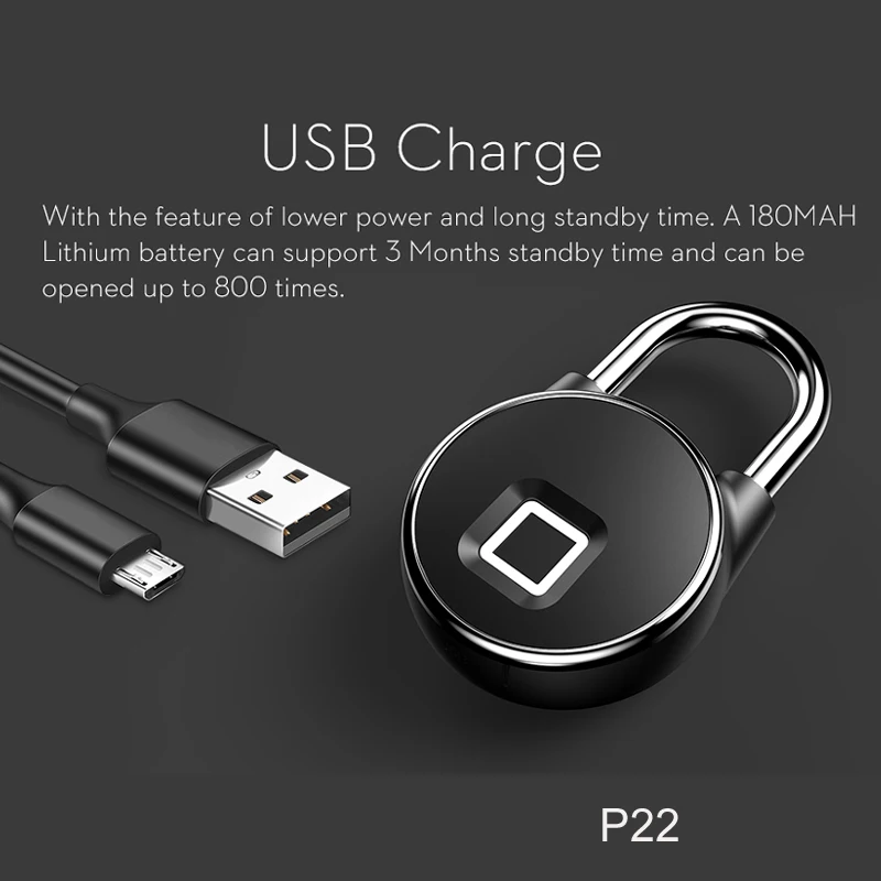 Дверной смарт-замок Anytek со сканером отпечатков пальцев IP66 водонепроницаемый без