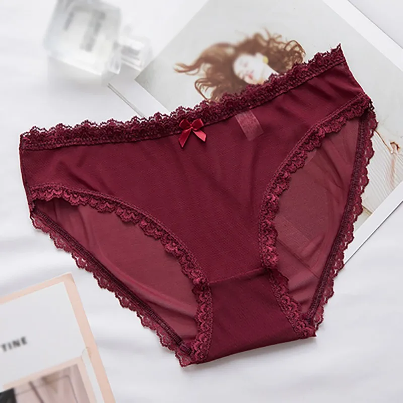 Новые модные женские трусики сексуальные кружевные дышащие сетчатые с низкой