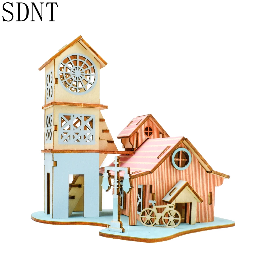 3D пазл Вилла Риверсайд деревянные игрушки для детей цветной деревянный Модель