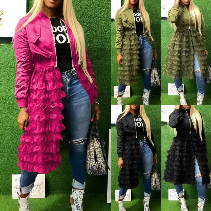 Женский армейский зеленый слой молнии гофрированная сетка отвесная Лоскутная