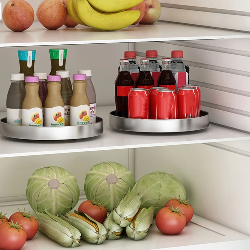 

Kitchen Spice Racks Rotating Plates Stainless Steel Spice Holder Round Rotating Organiser for Kitchen Cupboards Fridges Bedroom