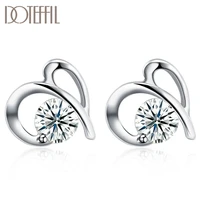 doteffil 925 sterling silver charm heart shaped aaa zircon earrings women jewelry fashion wedding party gift