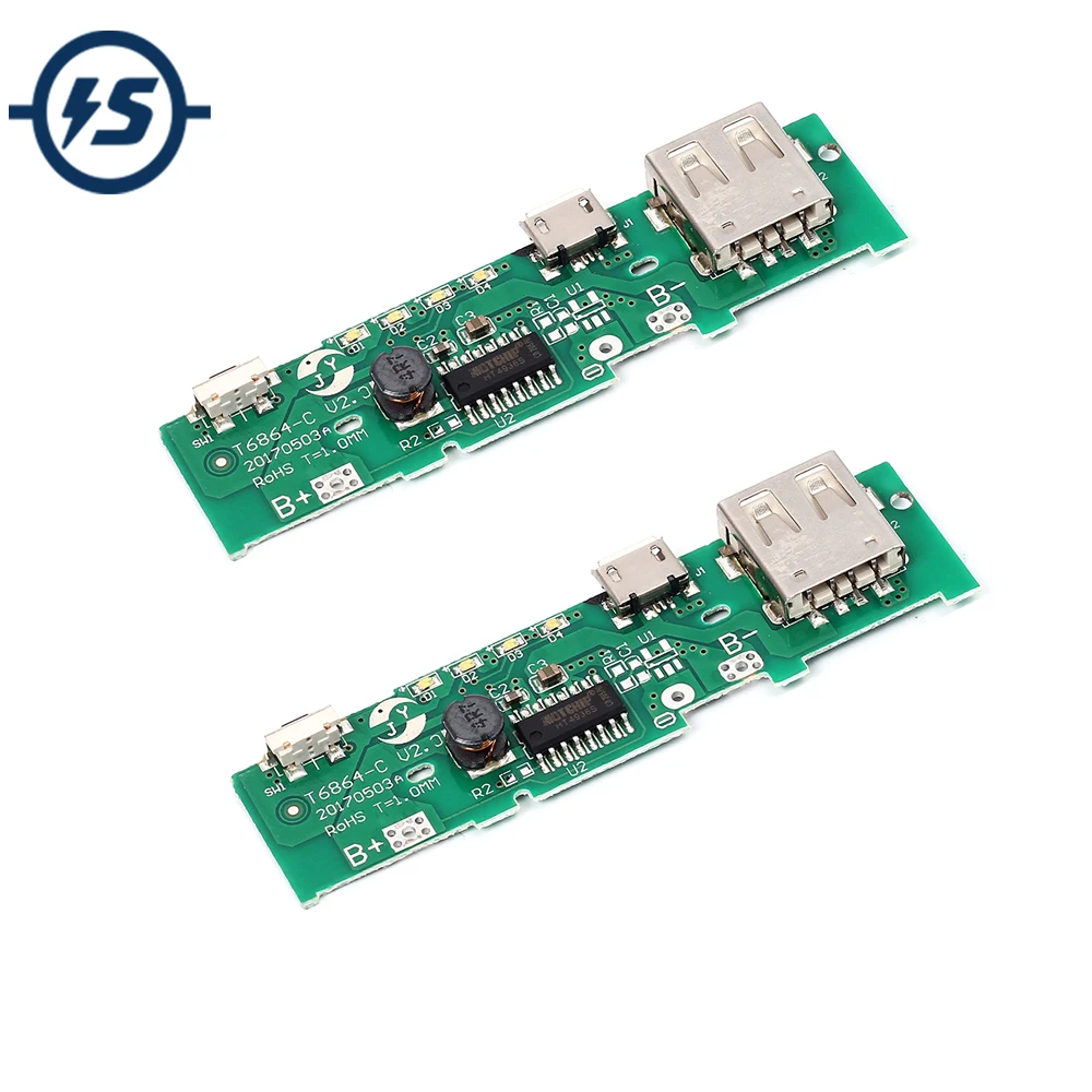 2 шт. 5 в 1 А плата зарядного устройства для внешнего аккумулятора печатная зарядки