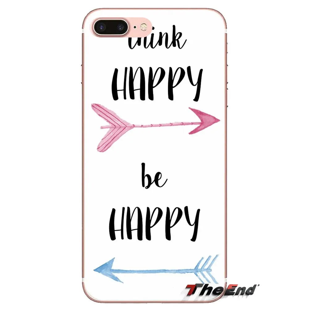 Silicone Case For Huawei G7 G8 P7 P8 P9 P10 P20 P30 Lite Mini Pro P Smart Plus 2017 2018 2019 Think happy be Inspirational |