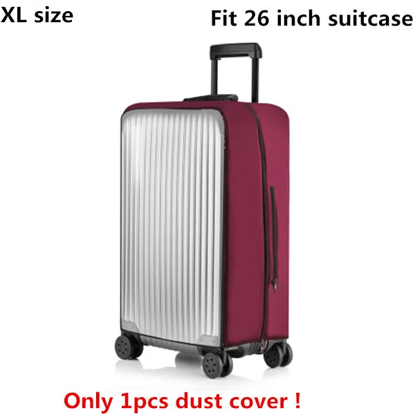 XL size wine red DIHFXX ПВХ прозрачный защитный чехол от пыли для багажа эластичный водонепроницаемый чехол на колесиках Чехлы против дождя аксессуары для чемоданов - Цвет: XL size wine red