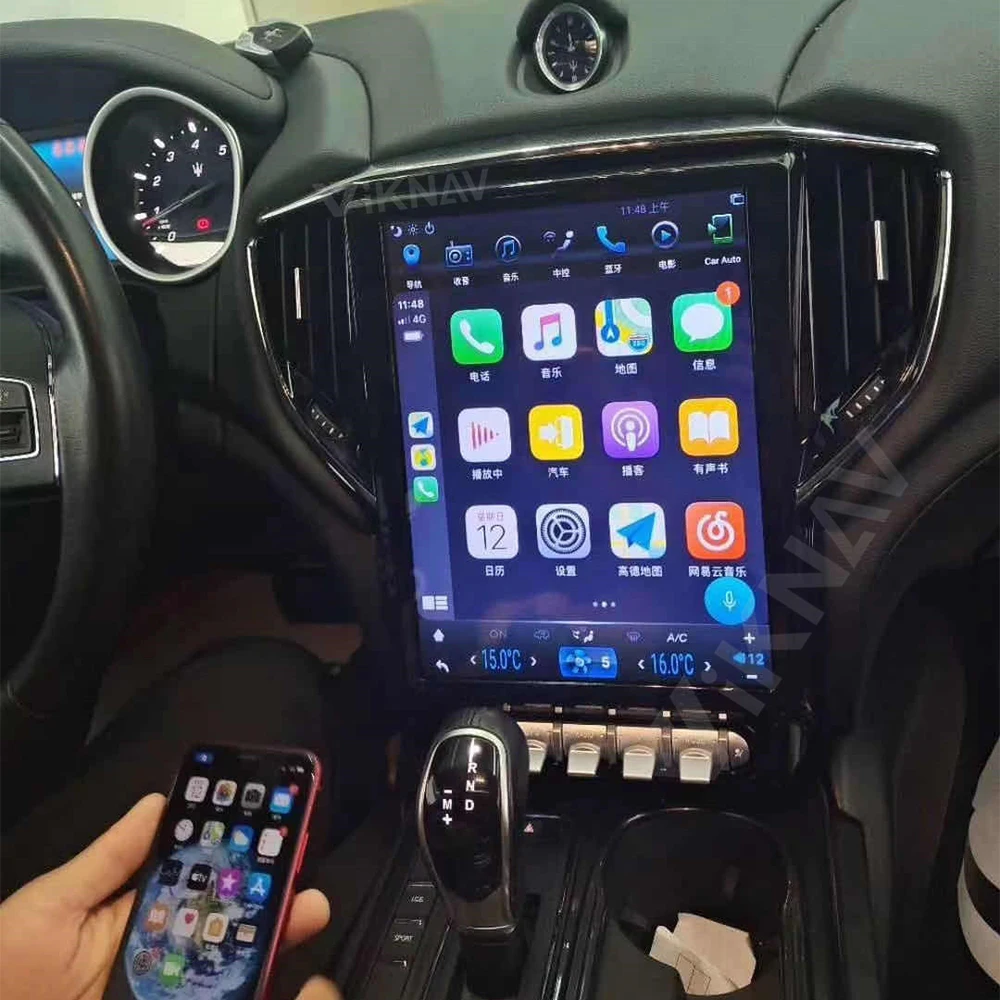 

car gps navigation multimedia video player for maserati ghibli 2014-2016 android radio head unit tape recorder 12.1 inch