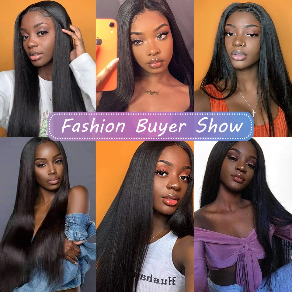 

BUQI 30inch Long Straight Synthetic Wigs Lace Front Wig for Black Women Natural Density Black Straight Wig Middle Part Daily Wig
