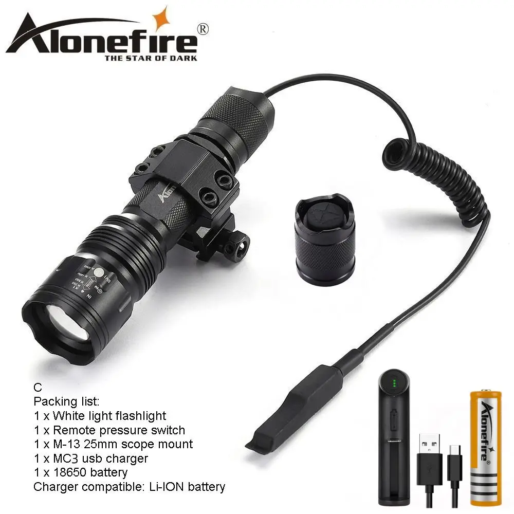 Tactics flashlight C AloneFire TK104 CREE L2 светодиодный тактический Zoom пистолет вспышка светильник пистолет страйкбол фонарь светильник лампа для наружной охоты - Испускаемый цвет: Tactics flashlight C