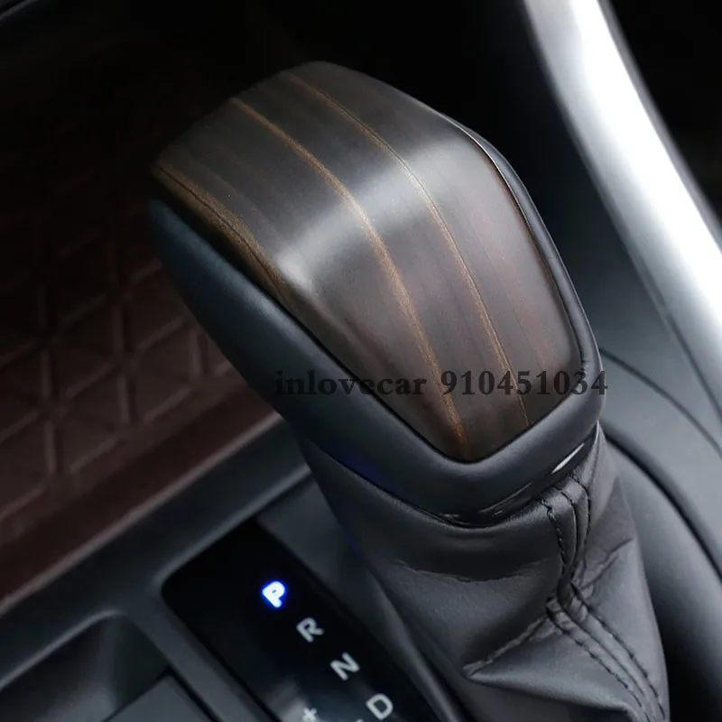 

For Toyota RAV4 RAV 4 2019 2020 ABS Peach Wood grain Car gear shift lever knob handle Cover Trim Sticker styling Accessories