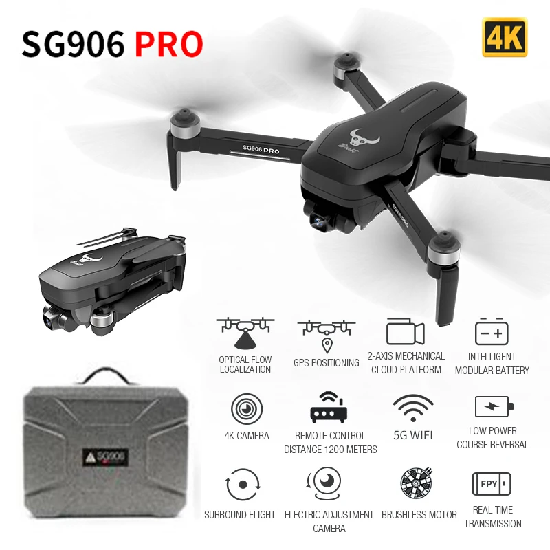 Интеллектуальный GPS Дрон с 2-осевым стабилизатором самостабилизация 4K HD Wi-Fi FPV