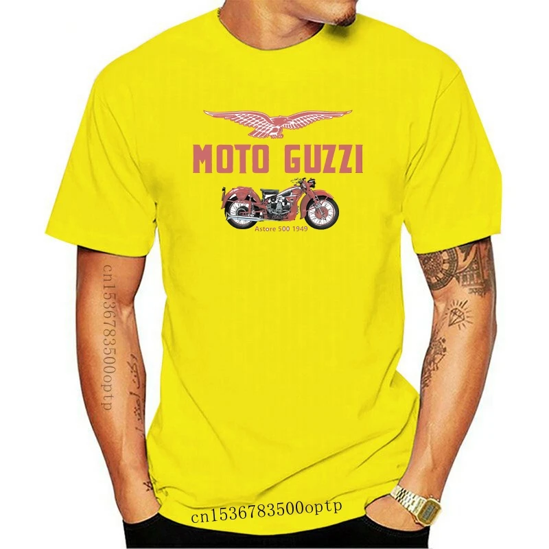 

New 2021 Summer Fashion Vintage Classic Italian motorcycle fans Biker Astore 500 '49 Motorcycle Colour Print T-Shirt T Shir