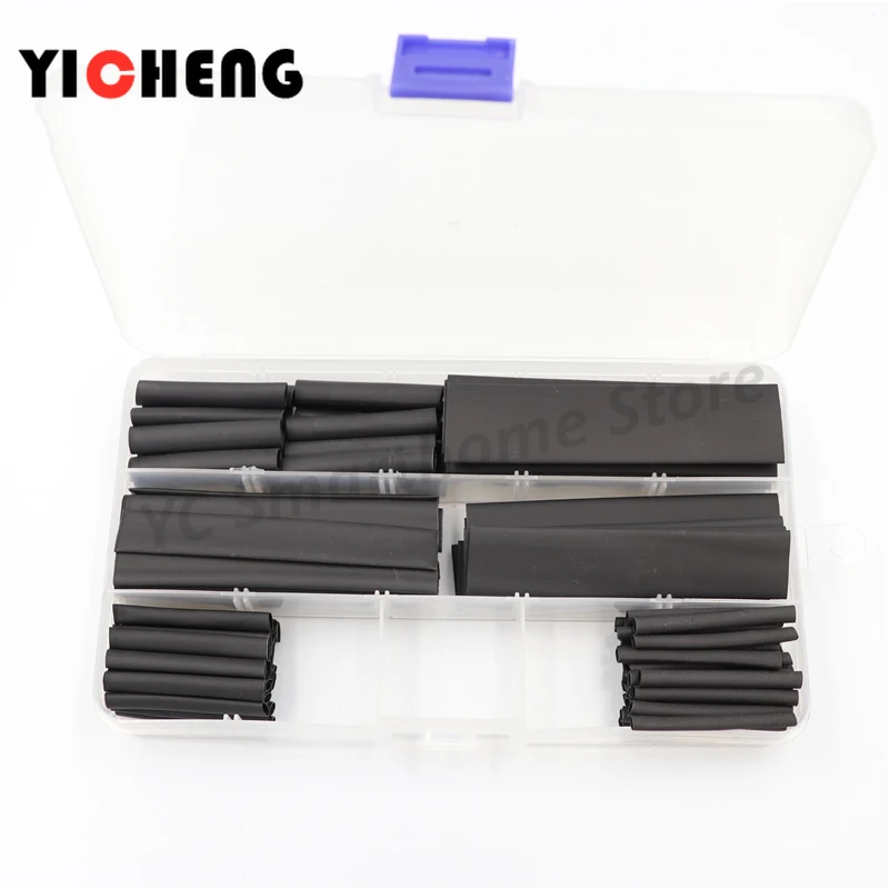 127 шт. в коробке Черный экологически чистый огнестойкий термоусадочный набор