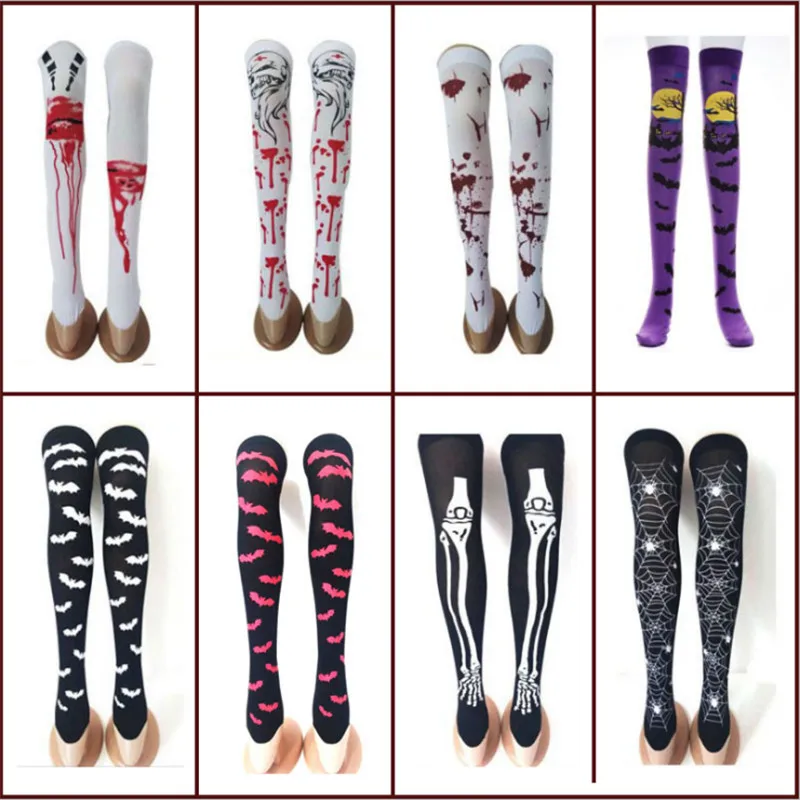Лидер продаж 2020 брендовые готические чулки с рисунком летучая мышь женские