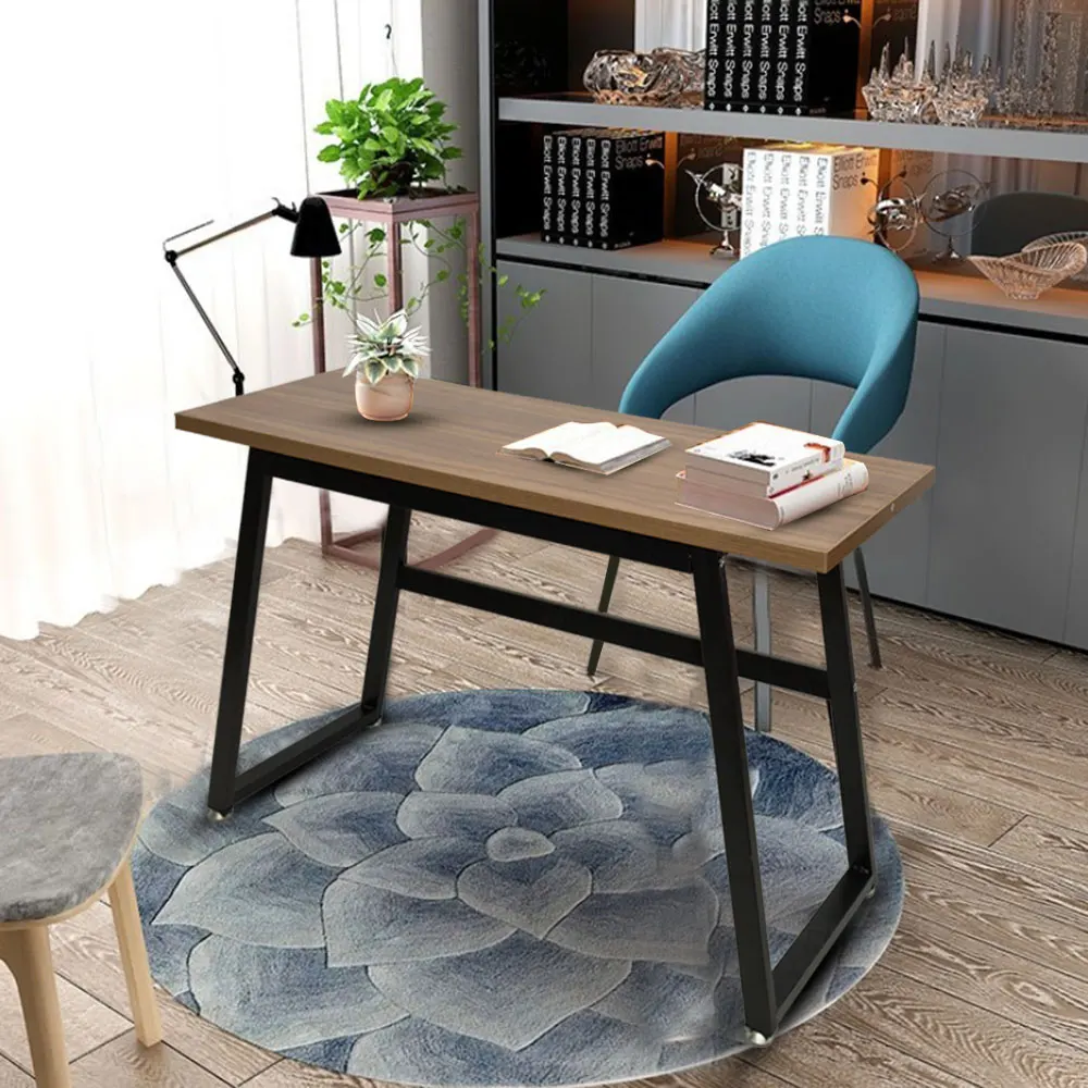 

Rustic Wood Computer Desk Vintage Industrial Home Office Desk with Heavy-Duty Metal Base Works As Writing Desk Study Table