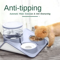 dog food bowl automatic feeder water dispenser pet dog cat food container drinking raised stand dish bowl pet waterer feeder