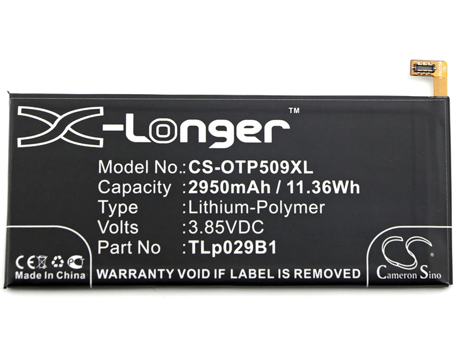 

Cameron Sino 2950mAh Battery For Alcatel One Touch Pop 4S LTE,One Touch Shine Plus,OT-5095 OT-5095B,OT-5095I,OT-5095K OT-5095L