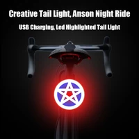usb rechargeable bicycle tail light 10 lumens double flash mode mtb light night riding easy to install creative riding equipment
