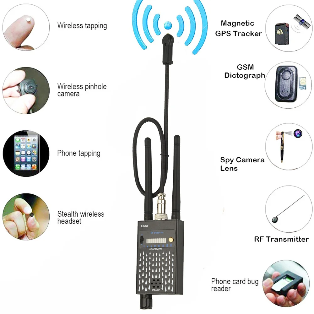 Anti Wiretapping RF Signal Detector Beep Sweeper with Stronger Anti-inteference GSM GPS Spy Camera Detecto Device Scanner |