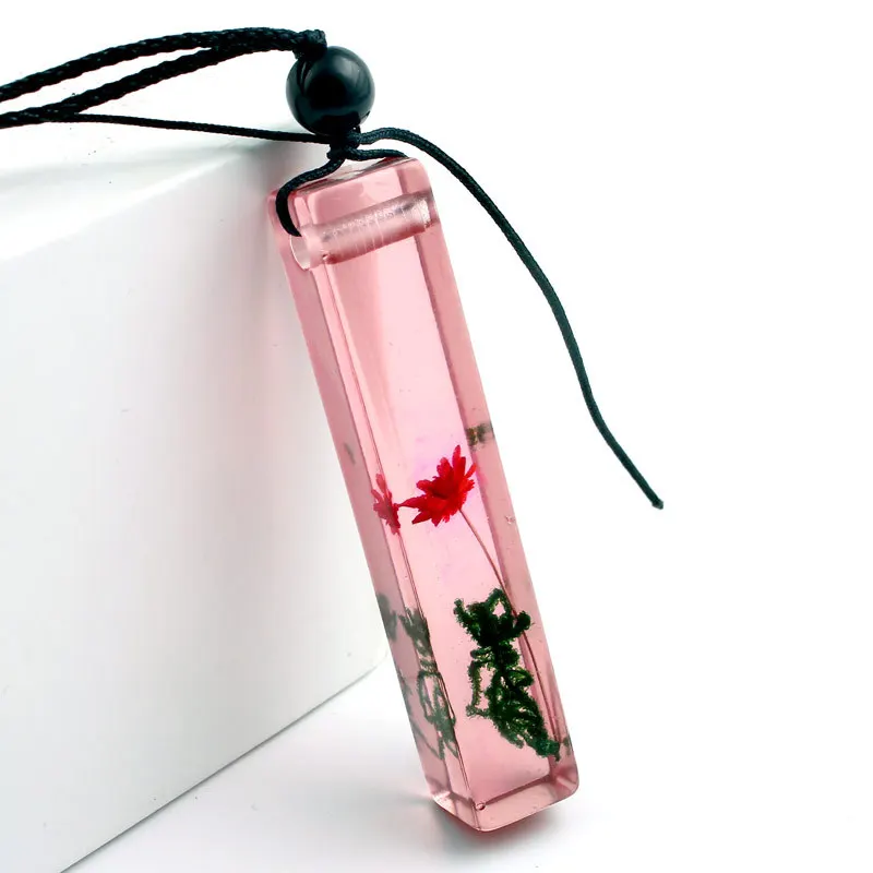 Винтажное ожерелье с кулоном в виде цветка из смолы и дерева для женщин мужчин