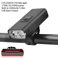 mountain bike bicycle front light t6 usb charging strong light long range battery indicator display outdoor cycle riding lamps