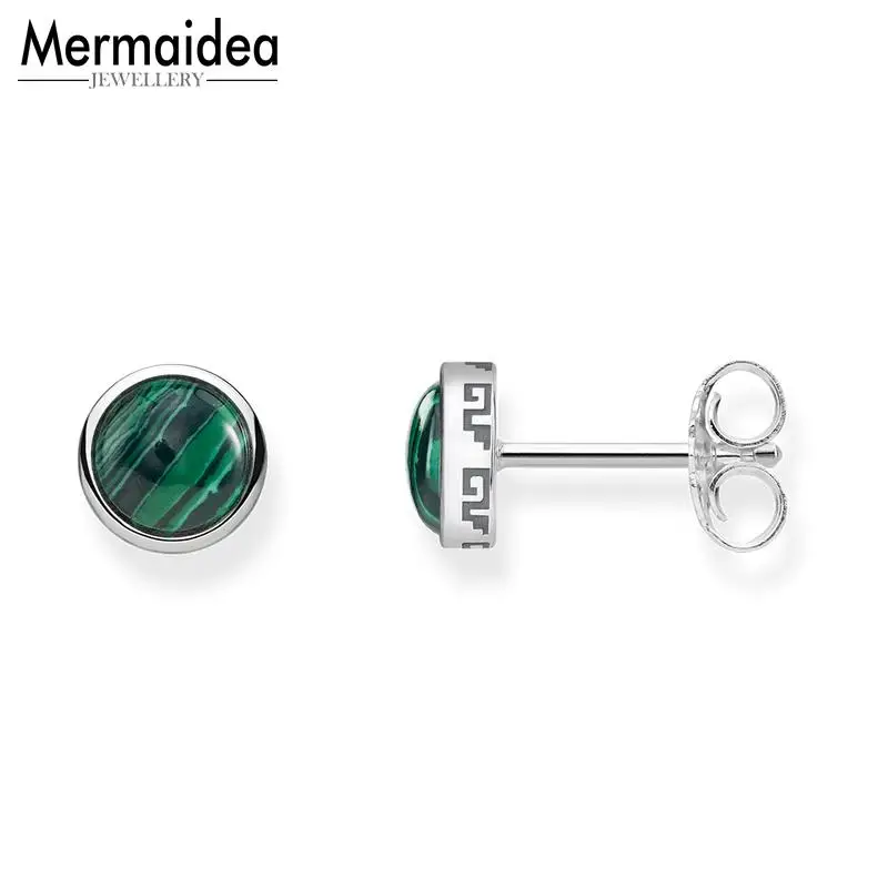 Зеленые Круглые серьги гвоздики модные трендовые ювелирные украшения для женщин