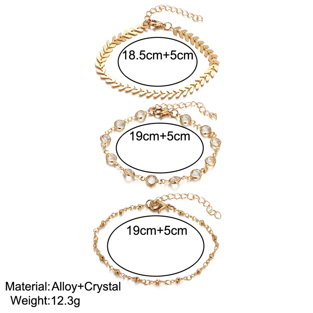 Women Girls Crystal Anklet Chain Ankle Bracelet Leaf Foot Jewelry Summer Barefoot Beach | Украшения и аксессуары