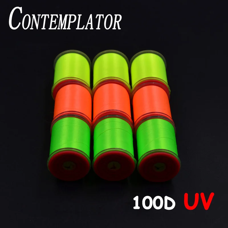 

4optional UV Fluo Colors 100D Fly Tying Threads For Nymphs Dry Flies Polyester Multi filament Thread Fishing Trout Grayling