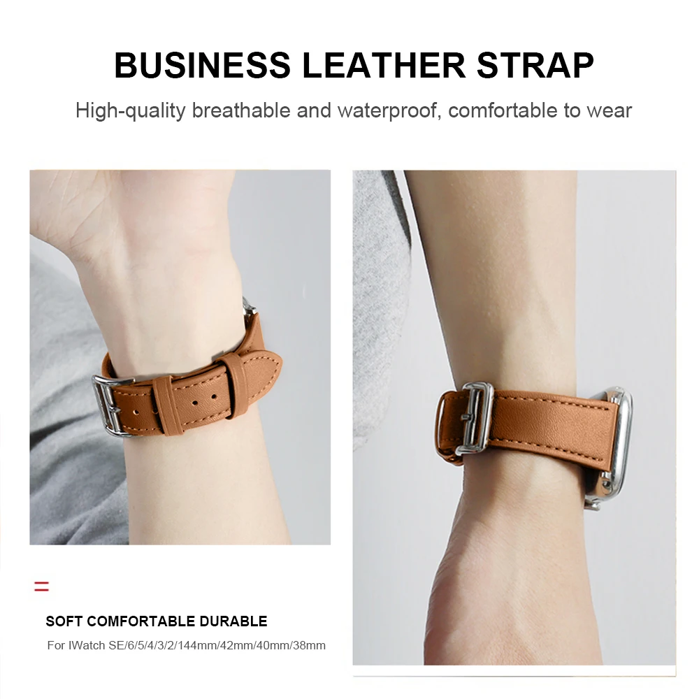 Leather Strap for Apple Watch Band 44mm 45mm 41mm 40mm 42mm 38mm Accessorie Wristband Correa Belt iWatch Series1 2 34 5 6 SE 7