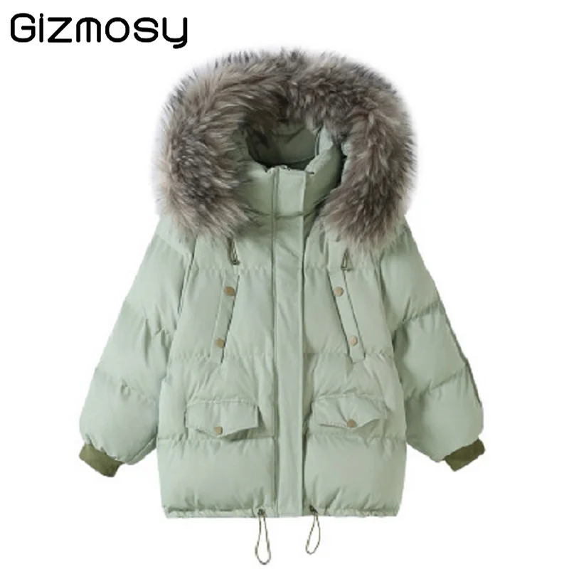 

Coats 2020 Women's Jacket Winter Thick Bread Coat Oversize Loose Coat Outerwear Female Casaco Feminino Parkas Hooded Fur Collar