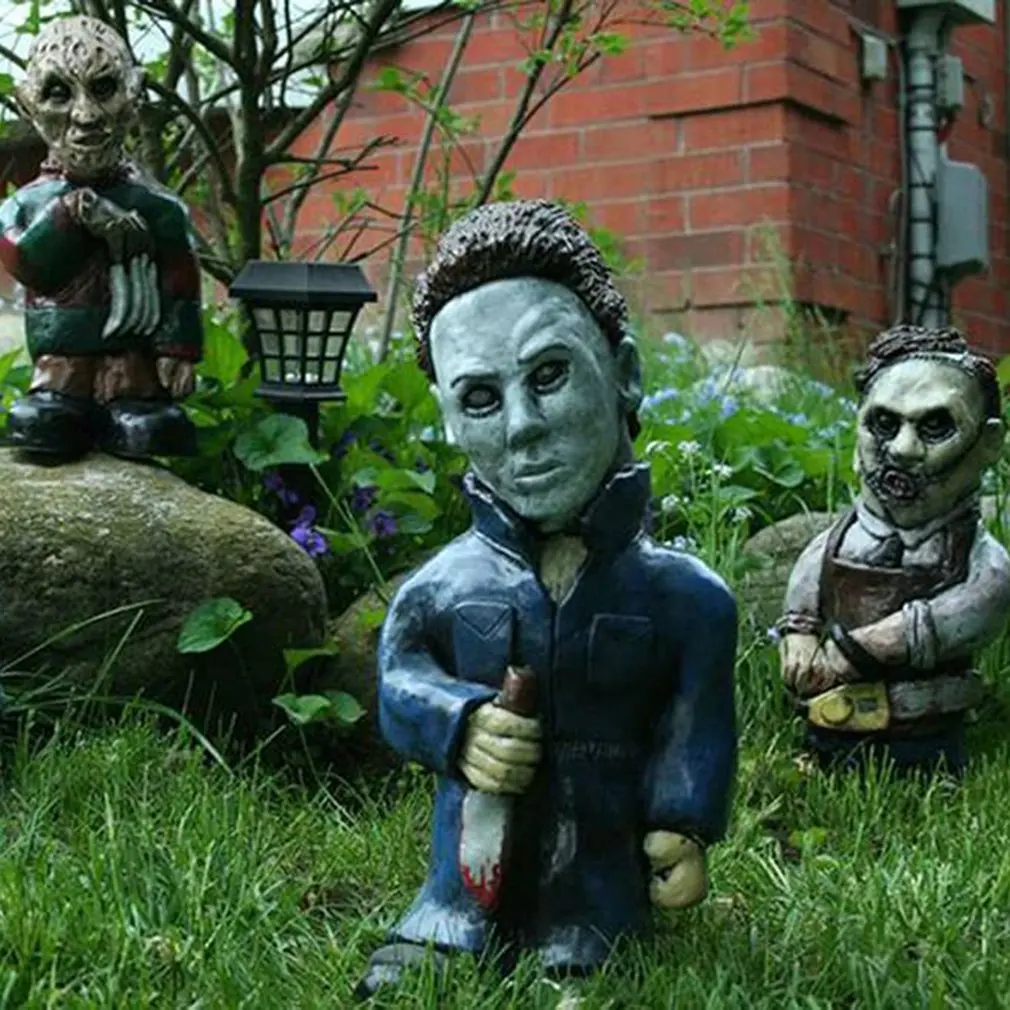 

11-Style Horror Movie Garden Gnome Statue Garden Decoration Outdoor Sculpture Home Decor Halloween tuin decoratie nain de jardin