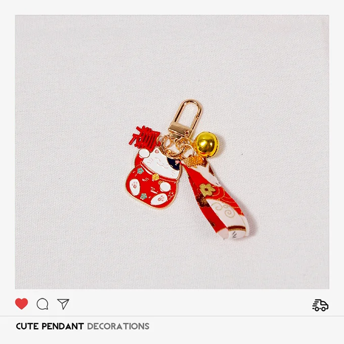 Манэки-нэко \ Lucky Cat Фортуна традиционный талисман Брелоки для ключей связка Для