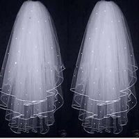 wedding accessories 2023 pearls tulle long cathedral wedding veil ribbon edge bridal veil with comb veu de noiva longo