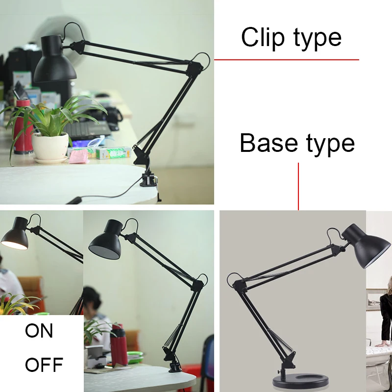 Светодиодная настольная лампа с зажимом промышленная Гибкая Настольная для