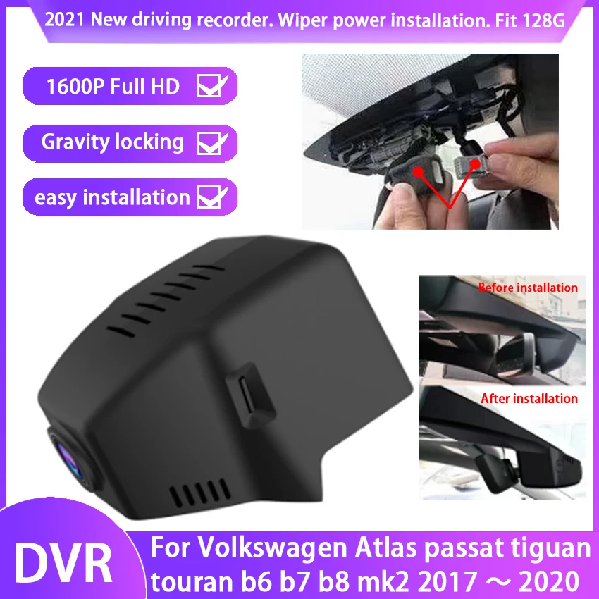 

Автомобильный видеорегистратор, видеорегистратор HD 1600P для Volkswagen Atlas Passat Tiguan Touran b6 b7 b8 mk2 2017 ~ 2020