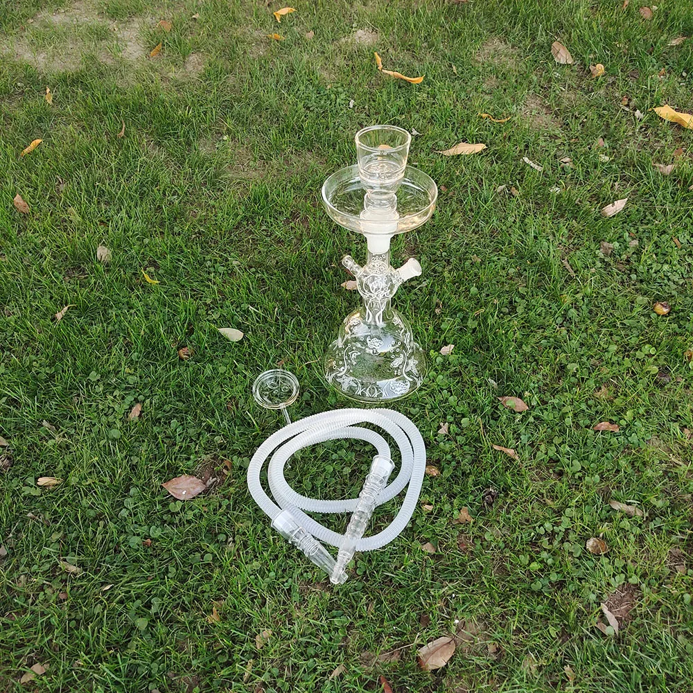 Frosted Design Glass Hookah Shisha Water Pipe Complete Set for Tobacco Nargile Sheesha Accessories |