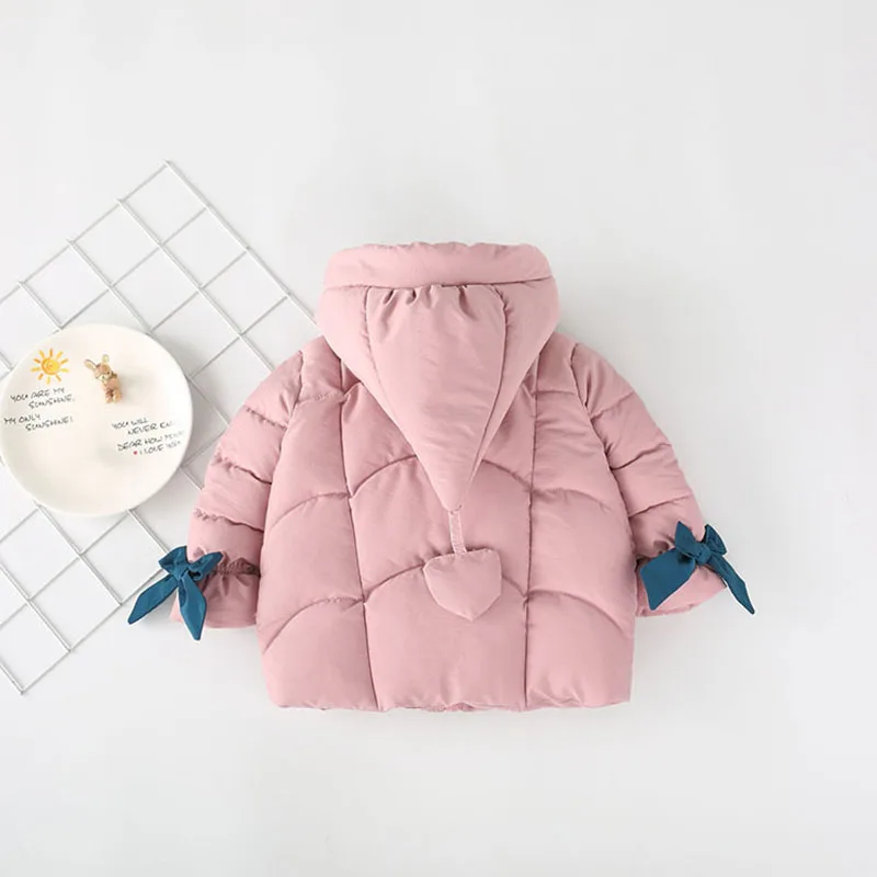Новинка зимы 2022 однотонное утепленное детское хлопковое пальто с капюшоном