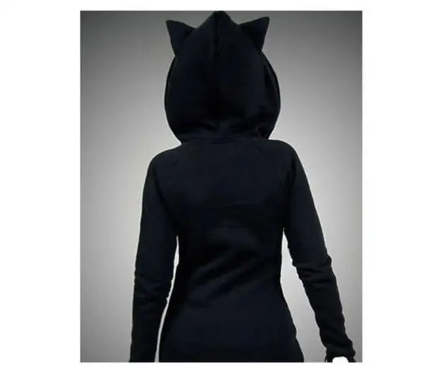 Свитшот женвечерние с длинным рукавом и принтом кошачьи ушки | Женская одежда