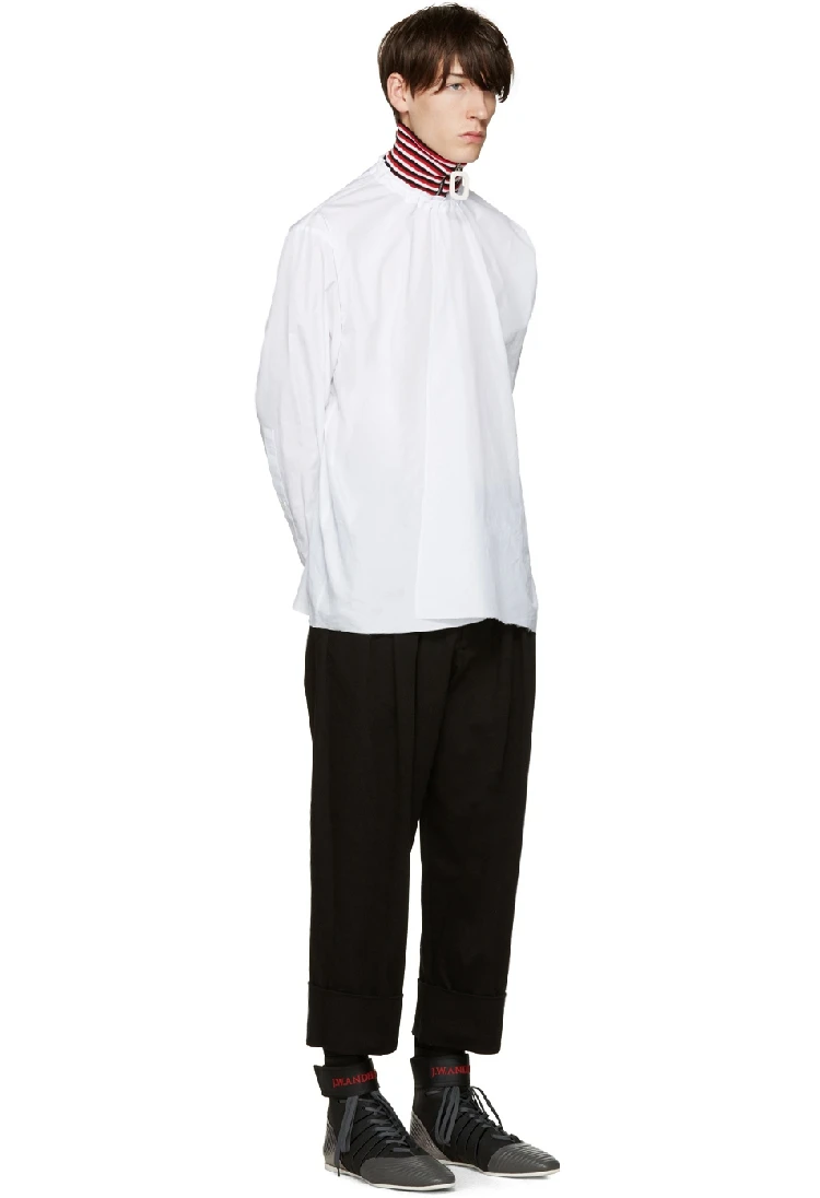 

Men's clothing GD Hair Stylist fashion Catwalk loose straight edge roll casual pants plus size costumes