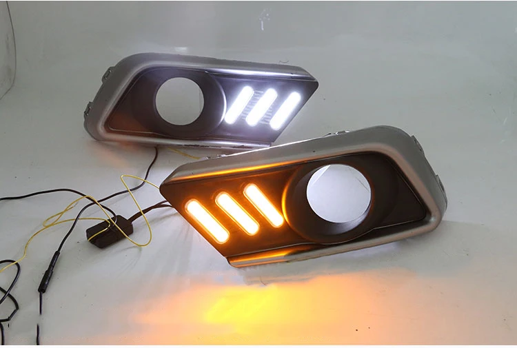 

eOsuns led drl daytime running light +front fog light for Suzuki Swift 2013-2016 with Dynamic moving yellow turn signal