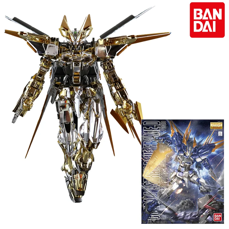 

Оригинальная дизайнерская фигурка Bandai, модель MG 1/100, металлическая сборная игрушка с гальваническим покрытием и голубой рамкой