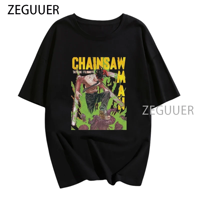 

Chainsaw Man Summer Women men Casual Loose T-Shirt O-Neck Short-Sleeved manga Printed cool Style T Shirt Female Casual Tops