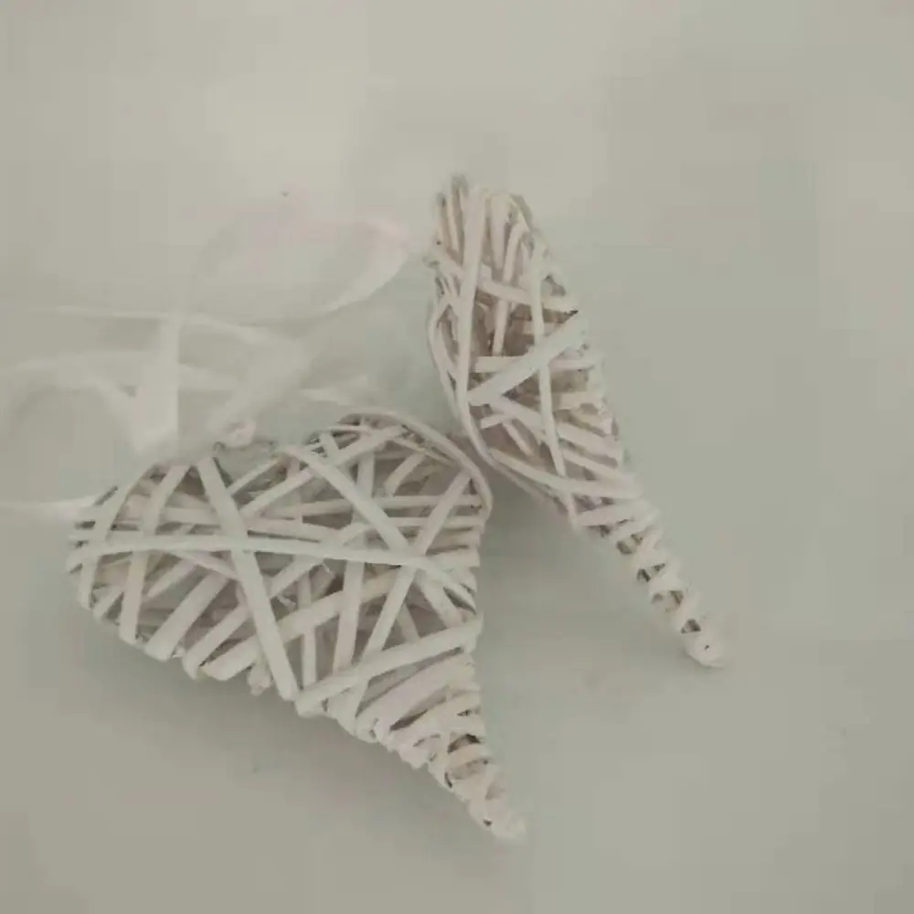 10 шт. плетеные подвесные сердца с красивой лентой белого цвета свадебное