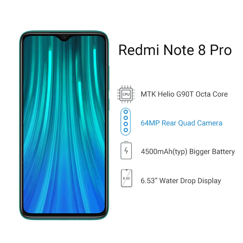 Xiaomi Redmi Note 8 Pro 8 Гб 128 ГБ MTK Helio G90T смартфон 64MP Quad задняя камера 6,5" полный экран мобильный телефон